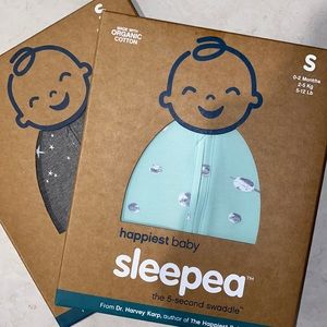 Set of 2 New in Box Happiest Baby Sleepea 5 Second Swaddles Size Small